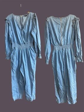 Ashley Stewart Light Blue Denim Jumpsuit size 12